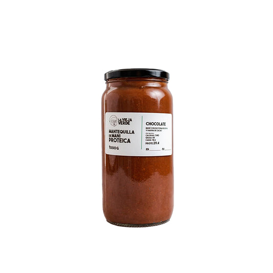 Mantequilla de maní proteica 1000Gr Chocolate - La Vieja Verde