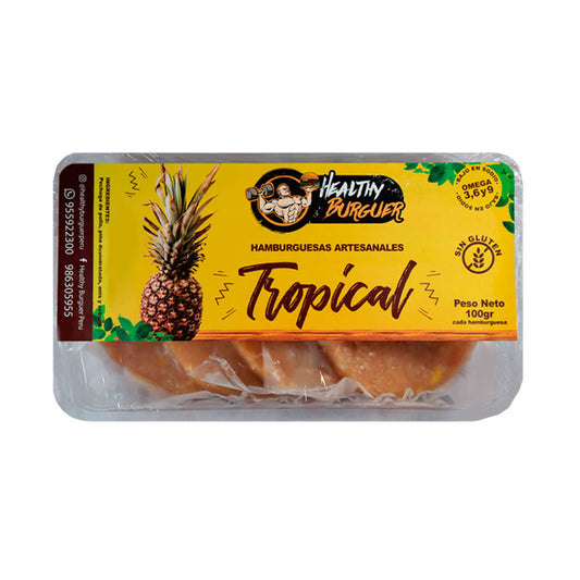 Hamburguesa Artesanal de Pollo Tropical 400g - Healthy Burguer